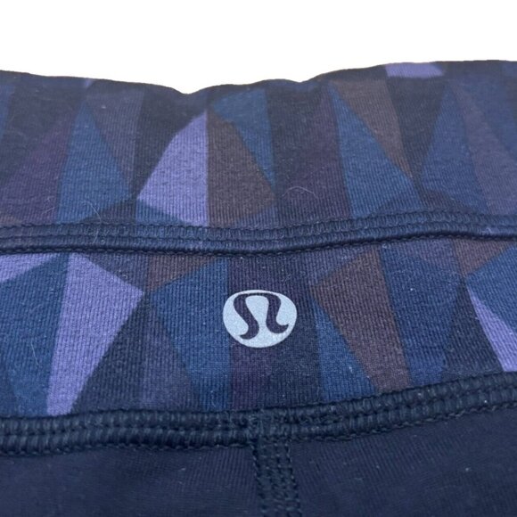 Lululemon Leggings Womens 4 Black Purple Stretch 34" Yoga Gym Workout Pants - Picture 3 of 4